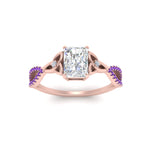 Load image into Gallery viewer, entwined-celtic-radiant-cut-love-knot-purple-topaz-engagement-ring-in-rose-gold-FD9306RARGVITO-NL-RG
