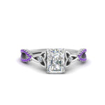 Load image into Gallery viewer, entwined-celtic-radiant-cut-love-knot-purple-topaz-engagement-ring-in-white-gold-FD9306RARGVITO-NL-WG
