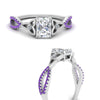 Load image into Gallery viewer, entwined-celtic-radiant-cut-love-knot-purple-topaz-engagement-ring-in-white-gold-FD9306RARGVITO-NL-WG