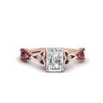 Load image into Gallery viewer, entwined-celtic-radiant-cut-love-knot-ruby-engagement-ring-in-rose-gold-FD9306RARGRUDR-NL-RG