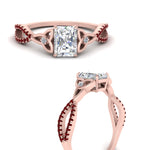 Load image into Gallery viewer, entwined-celtic-radiant-cut-love-knot-ruby-engagement-ring-in-rose-gold-FD9306RARGRUDR-NL-RG