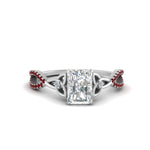 Load image into Gallery viewer, entwined-celtic-radiant-cut-love-knot-ruby-engagement-ring-in-white-gold-FD9306RARGRUDR-NL-WG

