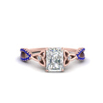 Load image into Gallery viewer, entwined-celtic-radiant-cut-love-knot-sapphire-engagement-ring-in-rose-gold-FD9306RARGSABL-NL-RG