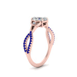 Load image into Gallery viewer, entwined-celtic-radiant-cut-love-knot-sapphire-engagement-ring-in-rose-gold-FD9306RARGSABL-NL-RG