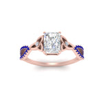Load image into Gallery viewer, entwined-celtic-radiant-cut-love-knot-sapphire-engagement-ring-in-rose-gold-FD9306RARGSABL-NL-RG
