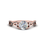 Load image into Gallery viewer, entwined-celtic-round-cut-love-knot-black-diamond-engagement-ring-in-rose-gold-FD9306RORGBLACK-NL-RG
