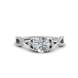 Round Cut Entwined Celtic Love Knot Engagement Ring