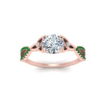 Load image into Gallery viewer, entwined-celtic-round-cut-love-knot-emerald-engagement-ring-in-rose-gold-FD9306RORGEMGR-NL-RG
