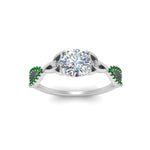Load image into Gallery viewer, entwined-celtic-round-cut-love-knot-emerald-engagement-ring-in-white-gold-FD9306RORGEMGR-NL-WG
