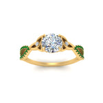 Load image into Gallery viewer, entwined-celtic-round-cut-love-knot-emerald-engagement-ring-in-yellow-gold-FD9306RORGEMGR-NL-YG
