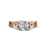 Load image into Gallery viewer, entwined-celtic-round-cut-love-knot-orange-sapphire-engagement-ring-in-rose-gold-FD9306RORGSAOR-NL-RG
