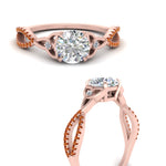 Load image into Gallery viewer, entwined-celtic-round-cut-love-knot-orange-sapphire-engagement-ring-in-rose-gold-FD9306RORGSAOR-NL-RG
