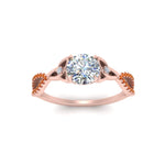 Load image into Gallery viewer, entwined-celtic-round-cut-love-knot-orange-sapphire-engagement-ring-in-rose-gold-FD9306RORGSAOR-NL-RG
