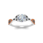 Load image into Gallery viewer, entwined-celtic-round-cut-love-knot-orange-sapphire-engagement-ring-in-white-gold-FD9306RORGSAOR-NL-WG
