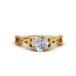 Load image into Gallery viewer, entwined-celtic-round-cut-love-knot-orange-sapphire-engagement-ring-in-yellow-gold-FD9306RORGSAOR-NL-YG
