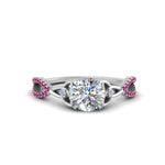 Load image into Gallery viewer, entwined-celtic-round-cut-love-knot-pink-sapphire-engagement-ring-in-white-gold-FD9306RORGSADRPI-NL-WG
