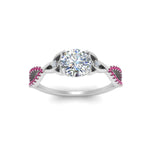 Load image into Gallery viewer, entwined-celtic-round-cut-love-knot-pink-sapphire-engagement-ring-in-white-gold-FD9306RORGSADRPI-NL-WG
