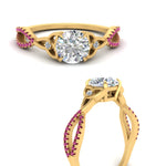 Load image into Gallery viewer, entwined-celtic-round-cut-love-knot-pink-sapphire-engagement-ring-in-yellow-gold-FD9306RORGSADRPI-NL-YG
