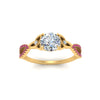 Load image into Gallery viewer, entwined-celtic-round-cut-love-knot-pink-sapphire-engagement-ring-in-yellow-gold-FD9306RORGSADRPI-NL-YG