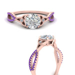 Load image into Gallery viewer, entwined-celtic-round-cut-love-knot-purple-topaz-engagement-ring-in-rose-gold-FD9306RORGVITO-NL-RG
