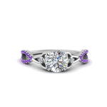 Load image into Gallery viewer, entwined-celtic-round-cut-love-knot-purple-topaz-engagement-ring-in-white-gold-FD9306RORGVITO-NL-WG

