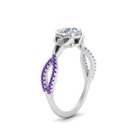 Load image into Gallery viewer, entwined-celtic-round-cut-love-knot-purple-topaz-engagement-ring-in-white-gold-FD9306RORGVITO-NL-WG
