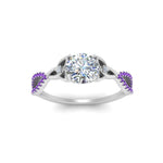 Load image into Gallery viewer, entwined-celtic-round-cut-love-knot-purple-topaz-engagement-ring-in-white-gold-FD9306RORGVITO-NL-WG
