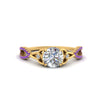 Load image into Gallery viewer, entwined-celtic-round-cut-love-knot-purple-topaz-engagement-ring-in-yellow-gold-FD9306RORGVITO-NL-YG