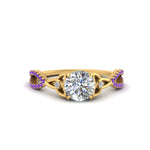 Load image into Gallery viewer, entwined-celtic-round-cut-love-knot-purple-topaz-engagement-ring-in-yellow-gold-FD9306RORGVITO-NL-YG
