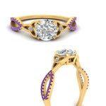 Load image into Gallery viewer, entwined-celtic-round-cut-love-knot-purple-topaz-engagement-ring-in-yellow-gold-FD9306RORGVITO-NL-YG
