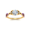 Load image into Gallery viewer, entwined-celtic-round-cut-love-knot-purple-topaz-engagement-ring-in-yellow-gold-FD9306RORGVITO-NL-YG