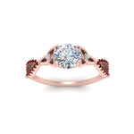 Load image into Gallery viewer, entwined-celtic-round-cut-love-knot-ruby-engagement-ring-in-rose-gold-FD9306RORGRUDR-NL-RG
