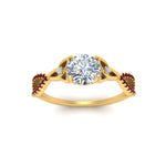 Load image into Gallery viewer, entwined-celtic-round-cut-love-knot-ruby-engagement-ring-in-yellow-gold-FD9306RORGRUDR-NL-YG
