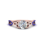 Load image into Gallery viewer, entwined-celtic-round-cut-love-knot-sapphire-engagement-ring-in-rose-gold-FD9306RORGSABL-NL-RG
