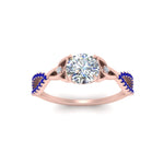 Load image into Gallery viewer, entwined-celtic-round-cut-love-knot-sapphire-engagement-ring-in-rose-gold-FD9306RORGSABL-NL-RG
