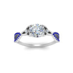 Load image into Gallery viewer, entwined-celtic-round-cut-love-knot-sapphire-engagement-ring-in-white-gold-FD9306RORGSABL-NL-WG
