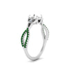 Load image into Gallery viewer, entwined-celtic-semi-mount-cut-love-knot-emerald-engagement-ring-in-white-gold-FD9306SMRGEMGR-NL-WG