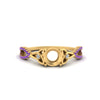Load image into Gallery viewer, entwined-celtic-semi-mount-cut-love-knot-purple-topaz-engagement-ring-in-yellow-gold-FD9306SMRGVITO-NL-YG