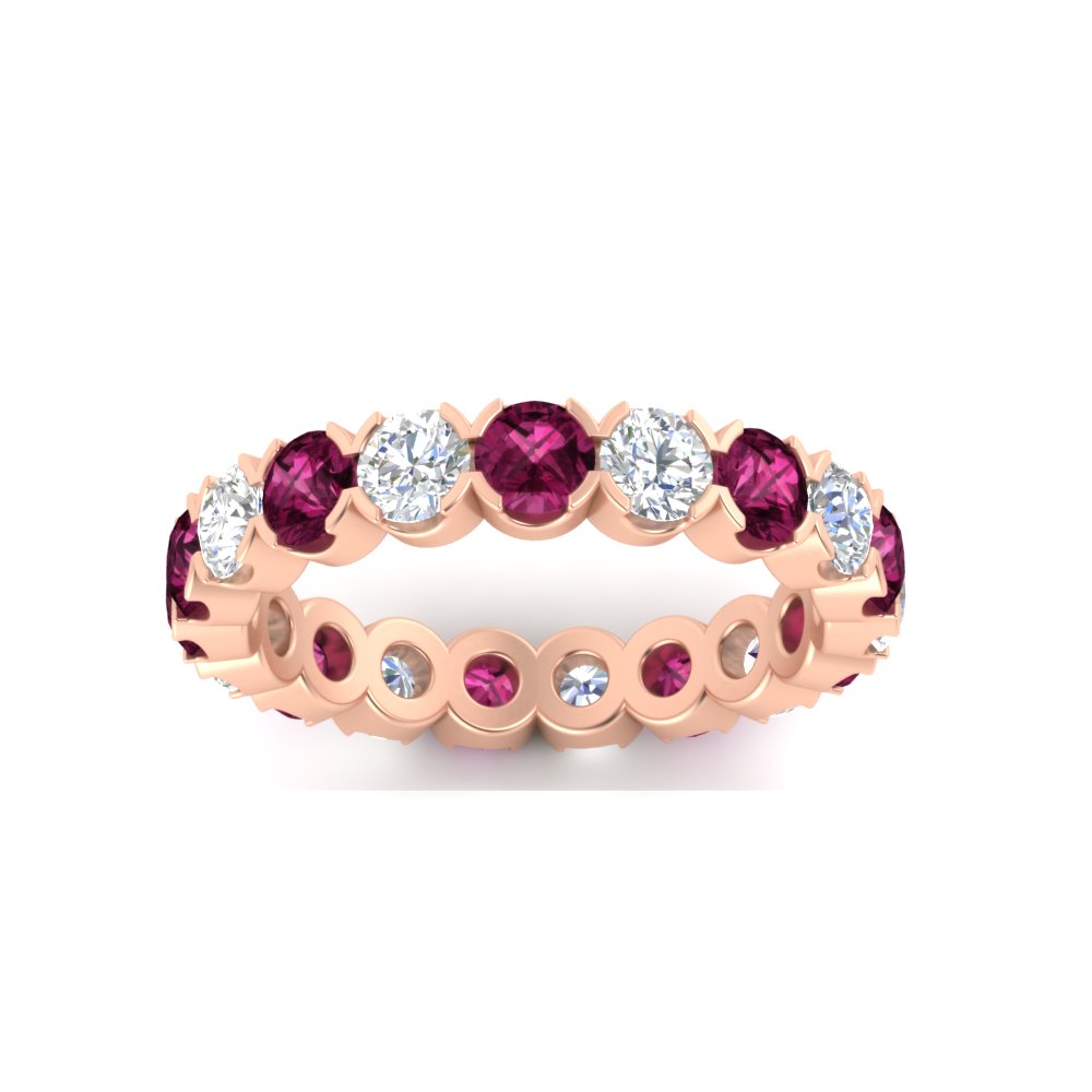 Eternity East West Bezel Set 2.85 Carat Diamond Wedding Band