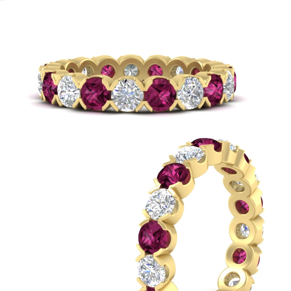 Eternity East West Bezel Set 2.85 Carat Diamond Wedding Band