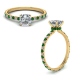 Load image into Gallery viewer, eternity-hidden-halo-asscher-cut-diamond-engagement-ring-with-emerald-in-FD-9168ASRGEMGRANGLE3-NL-YG
