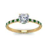 Load image into Gallery viewer, eternity-hidden-halo-asscher-cut-diamond-engagement-ring-with-emerald-in-FD-9168ASRGEMGRANGLE3-NL-YG
