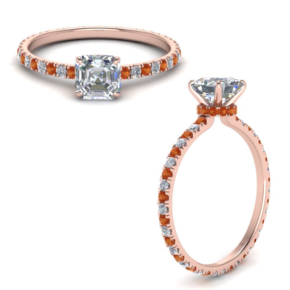 eternity-hidden-halo-asscher-cut-diamond-engagement-ring-with-orange-sapphire-in-FD-9168ASRGSAORANGLE3-NL-RG