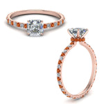 Load image into Gallery viewer, eternity-hidden-halo-asscher-cut-diamond-engagement-ring-with-orange-sapphire-in-FD-9168ASRGSAORANGLE3-NL-RG
