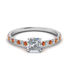 Load image into Gallery viewer, eternity-hidden-halo-asscher-cut-diamond-engagement-ring-with-orange-sapphire-in-FD-9168ASRGSAORANGLE3-NL-WG