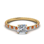 Load image into Gallery viewer, eternity-hidden-halo-asscher-cut-diamond-engagement-ring-with-orange-sapphire-in-FD-9168ASRGSAORANGLE3-NL-YG
