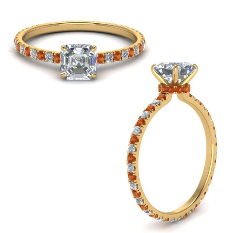 eternity-hidden-halo-asscher-cut-diamond-engagement-ring-with-orange-sapphire-in-FD-9168ASRGSAORANGLE3-NL-YG