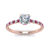Load image into Gallery viewer, eternity-hidden-halo-asscher-cut-diamond-engagement-ring-with-pink-sapphire-in-FD-9168ASRGSADRPIANGLE3-NL-RG