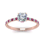 Load image into Gallery viewer, eternity-hidden-halo-asscher-cut-diamond-engagement-ring-with-pink-sapphire-in-FD-9168ASRGSADRPIANGLE3-NL-RG
