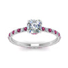 Load image into Gallery viewer, eternity-hidden-halo-asscher-cut-diamond-engagement-ring-with-pink-sapphire-in-FD-9168ASRGSADRPIANGLE3-NL-WG